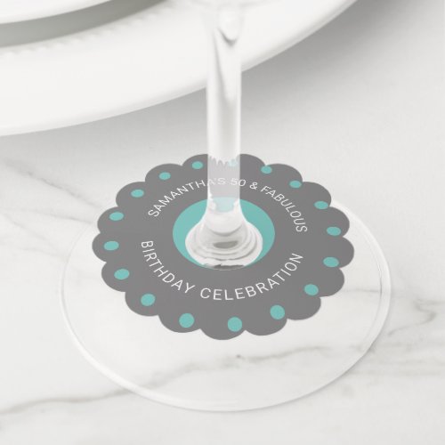 Chic 50 and Fabulous Birthday Party Wine Glass Tag