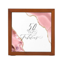 Chic 50 Fabulous Rose Gold Glitter Agate Script