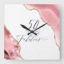 Chic 50 Fabulous Rose Gold Glitter Typography