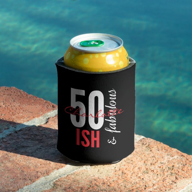 Chic 50-ish and Fabulous Birthday Can Cooler (In Situ Pool)