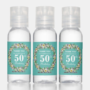 Chic 50th 60th 70th 80th Birthday Thank You Favor Hand Sanitizer