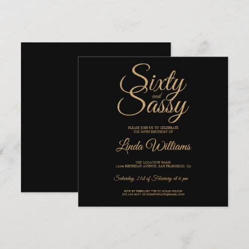 Chic 60 and Sassy Black Gold 60th Birthday Party