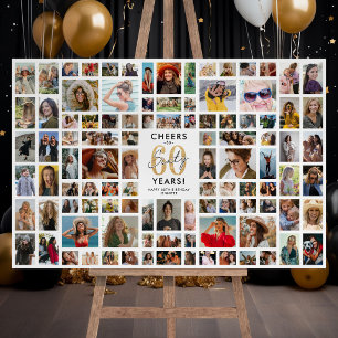 Chic 60th Birthday Photo Memory Board