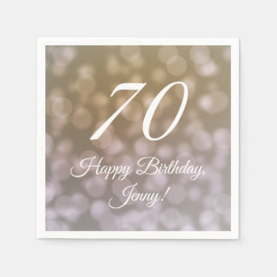 Chic 70th Birthday Elegant Stylish Script Napkins