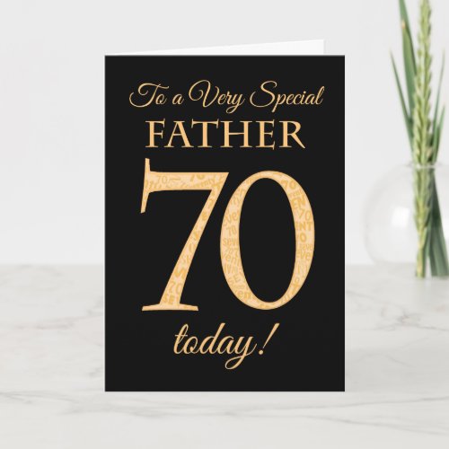 Chic 70th Gold-effect on Black, Father Birthday