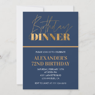 Chic 72nd birthday invitation Birthday Dinner