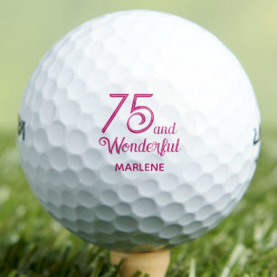 Chic 75th aBirthday Gift for Stepmom - Pink Golf Balls