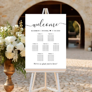 Chic 7 Table Wedding Seating Chart Foam Board