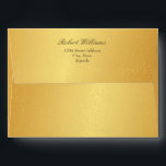 Chic 7 x 5 Gold Mailing Envelopes Return Address<br><div class="desc">Wedding Custom Personalized envelopes feature formal style grey return text on a elegant faux gold printed background.
Font,  size,  and color can be changed to fit your need.
Please note: GOLD IS PRINTED EFFECT</div>