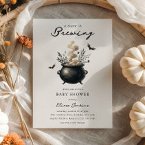 Chic 'a Baby is Brewing' Halloween Baby Shower  Invitation