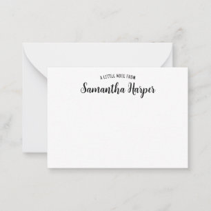 Chic A Little Note From Script Name Note Card