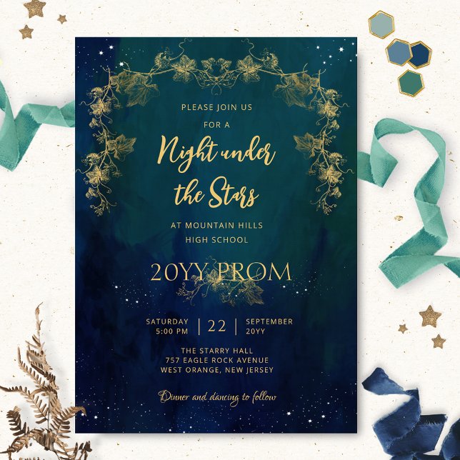 Chic A Night Under The Stars Prom Graduation Invitation (Creator Uploaded)