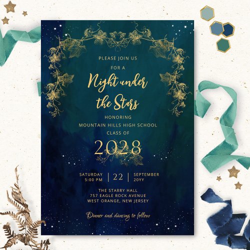 Chic A Night Under The Stars School Graduation Invitation