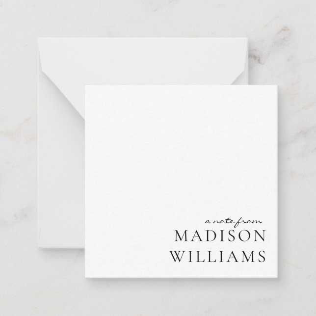 Chic A Note From Script Typography Note Card (Front)