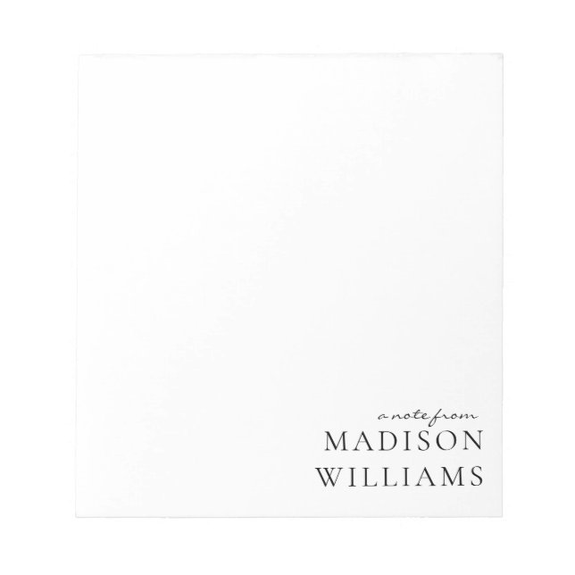 Chic A Note From Script Typography Notepads (Front)