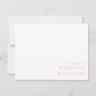 Chic A Note From Script Typography Pink Note Card