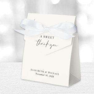 Chic A Sweet Thank You Cream Wedding Favor Boxes