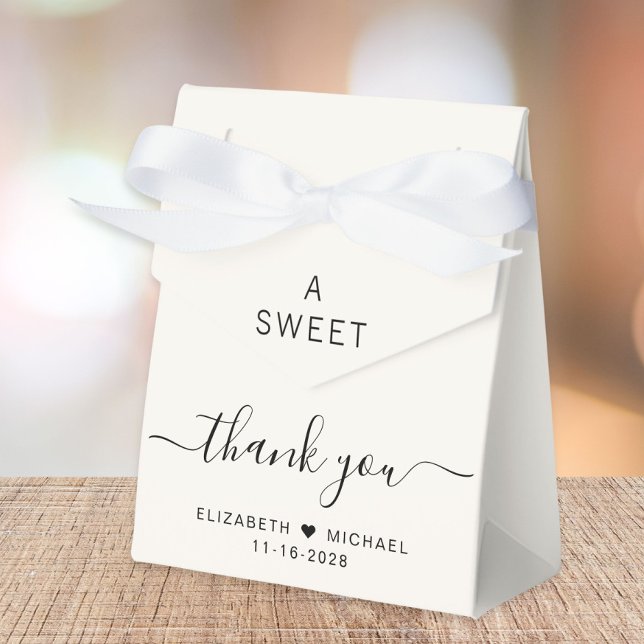 Chic A Sweet Thank You Cream Wedding Favor Boxes (Creator Uploaded)