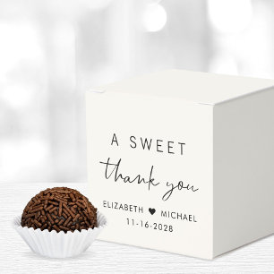 Chic A Sweet Thank You Cream Wedding Favor Boxes