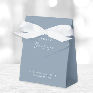 Chic A Sweet Thank You Dusty Blue Wedding Favor Boxes