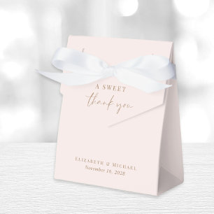Chic A Sweet Thank You Pink Gold Wedding Favor Boxes