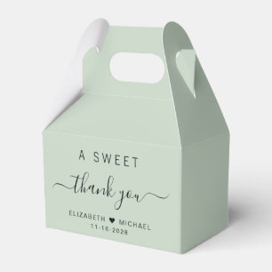 Chic A Sweet Thank You Sage Green Wedding Favor Boxes