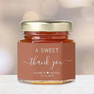 Chic A Sweet Thank You Terracotta Wedding Honey Jar Favors