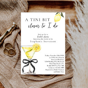 Chic A Tini Bit Closer Lemon Martini Bridal Shower Invitation
