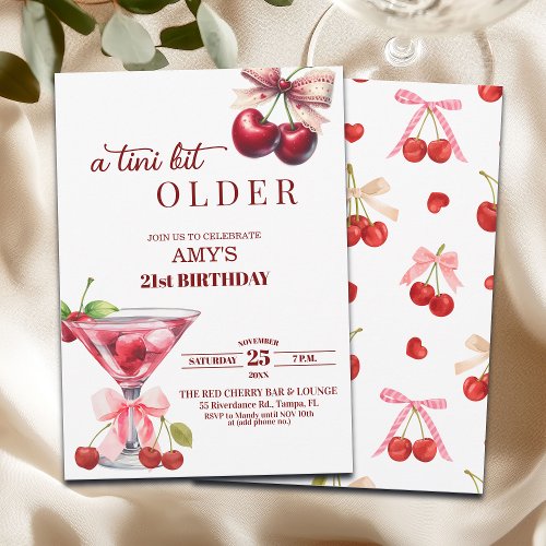 Chic A Tini Bit Older Cherry Martini 21st Birthday