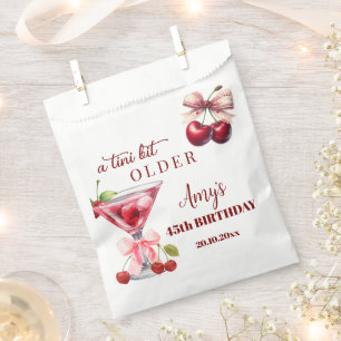 Chic A Tini Bit Older Cherry Martini 45th Birthday Favor Bag
