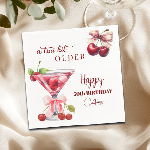 Chic A Tini Bit Older Cherry Martini 50th Birthday Napkins