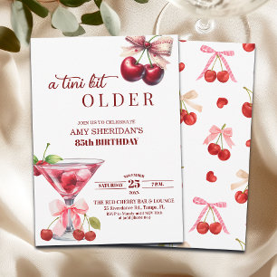 Chic A Tini Bit Older Cherry Martini 85th Birthday Invitation
