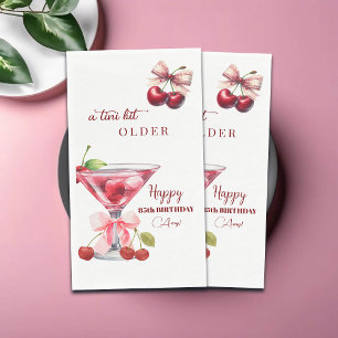 Chic A Tini Bit Older Cherry Martini 85th Birthday Paper Guest Towels
