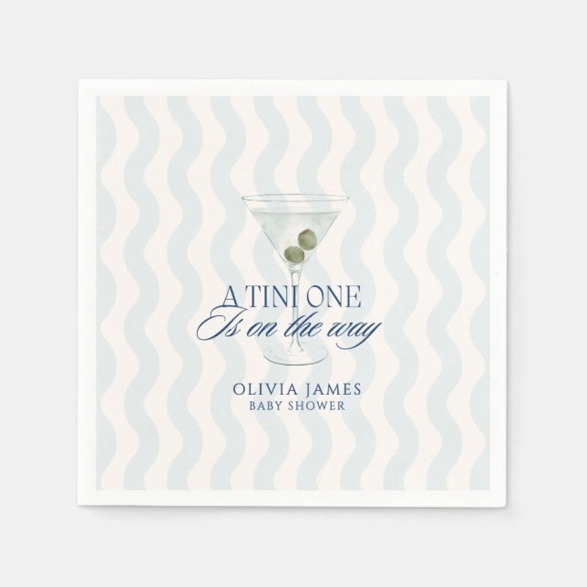 Chic a tini one boy baby shower napkins (Front)