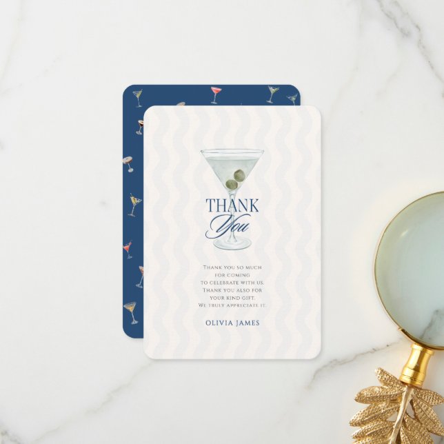 Chic a tini one boy baby shower thank you card (Front/Back In Situ)