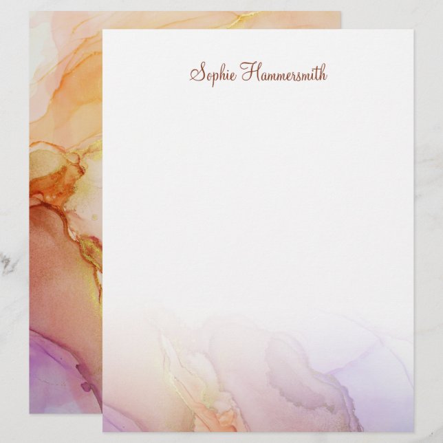 Chic Abstract Art Stationery Paper (Front/Back)