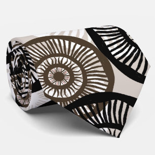 Chic Abstract Circle Wheel Neutral Neck Tie