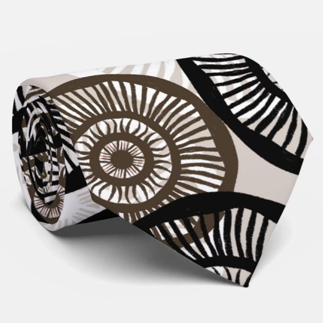 Chic Abstract Circle Wheel Neutral  Neck Tie (Creator Uploaded)