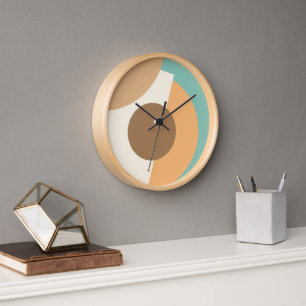 Chic Abstract Geometric Circles Mosaic Art Pattern Clock