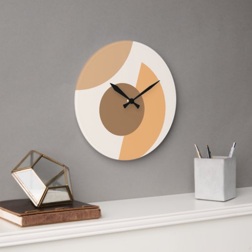 Chic Abstract Geometric Circles Mosaic Art Pattern Large Clock