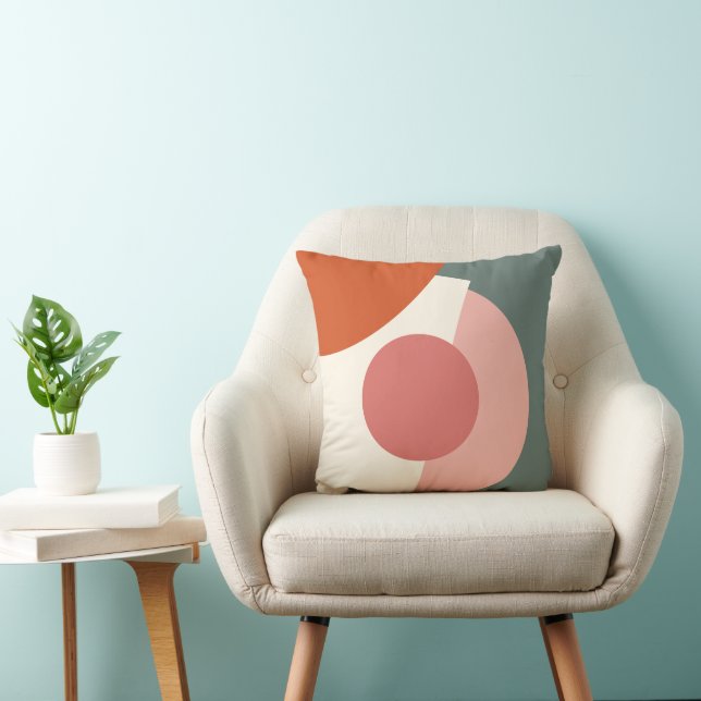 Chic Abstract Geometric Circles Mosaic Art Pattern Throw Pillow (Chair)