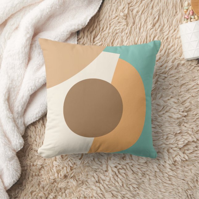 Chic Abstract Geometric Circles Mosaic Art Pattern Throw Pillow (Blanket)