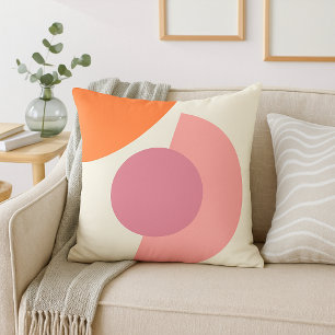Chic Abstract Geometric Circles Mosaic Art Pattern Throw Pillow