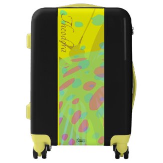 Chic Abstract Gold Butterfly Yellow Violet Luggage