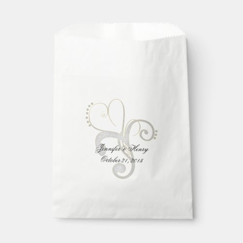 Chic Abstract Heart Custom Wedding Favor Bag