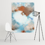 Chic Abstract Industrial Fusion Paint Art Pattern Canvas Print<br><div class="desc">Beautiful contemporary sienna and dark brown, taupe beige, teal and slate blue, white, and gray colored masculine geometric brush strokes paint art pattern. Ornate, elegant, stylish and eclectic colorful design for the artistic interior designer, the artsy décor decorator, popular hip trendsetter, vintage retro art style or abstract digital geometric motif...</div>