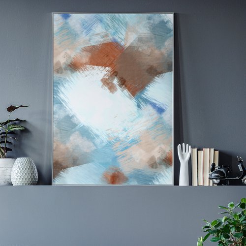 Chic Abstract Industrial Fusion Paint Art Pattern Poster