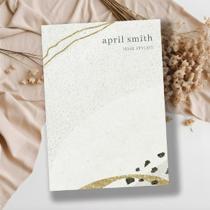 Chic Abstract Ivory Gold Black Gray Stone Texture Note Card