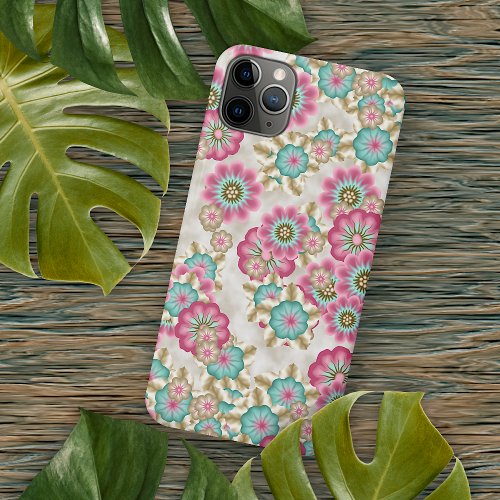 Chic Abstract Japanese Flowers Art Pattern iPhone 11 Pro Max Case