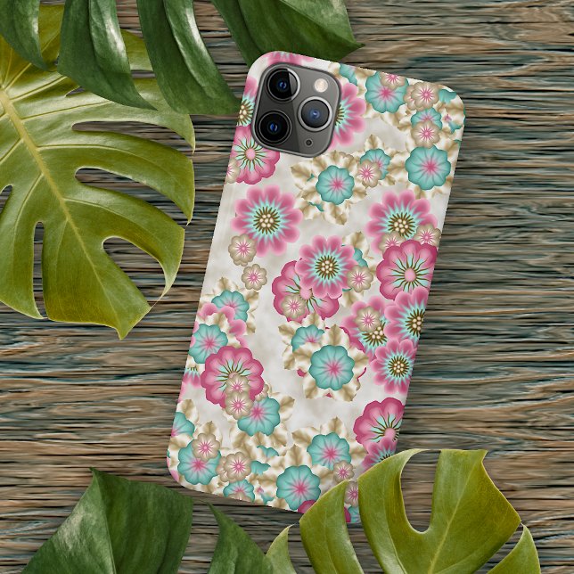 Chic Abstract Japanese Flowers Art Pattern Case-Mate iPhone Case (Creator Uploaded)